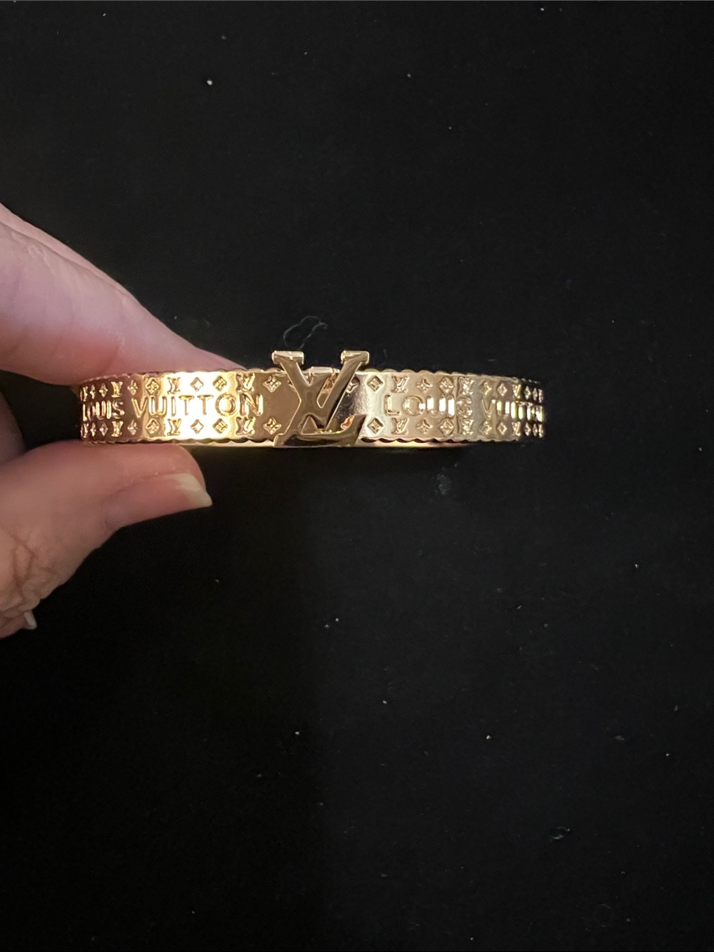 Inspired Gold Monogram Bangle Bracelet